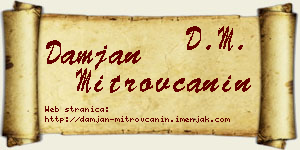 Damjan Mitrovčanin vizit kartica